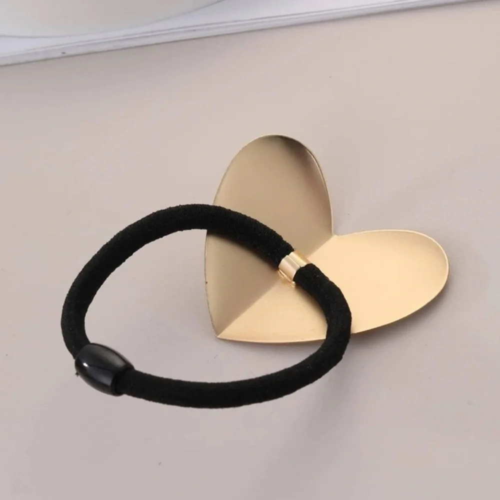 3pc Heart hair accessory set gold jewelry barrette claw clip teen prom bridal